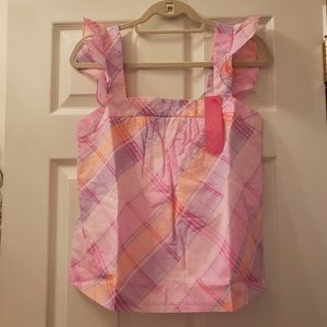NWT Lilly Pulitzer Reyna Top Size Small Pink Isle Madras Plaid